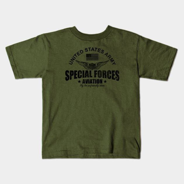 US Special Forces Aviation (distressed) Kids T-Shirt by TCP